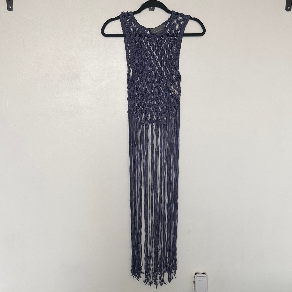 Anthropologie Crochet Fringe Top
